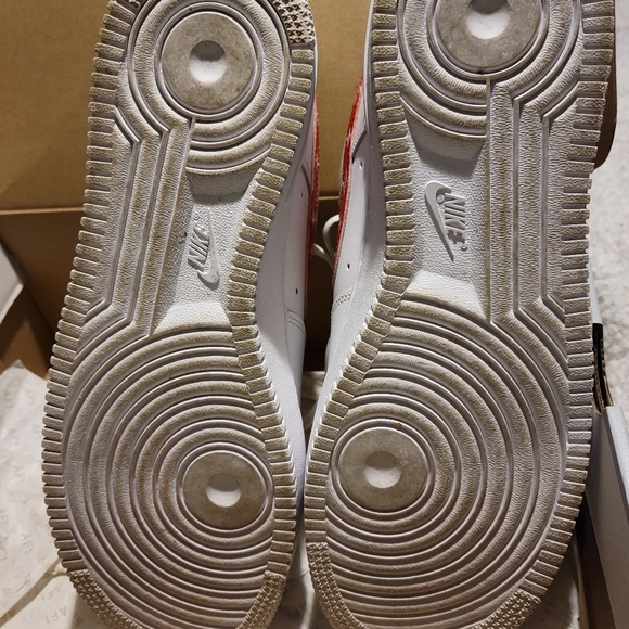 Customized LV -Nike- Air force 1's...Size 10.5 mens...Red/White - Picture 11 of 14